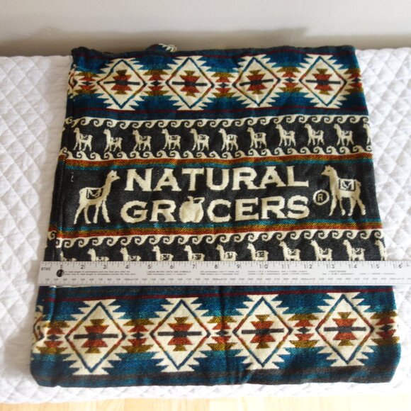 NATURAL GROCERS Llama Print Shoulder Bag Grocery Tote - Picture 3 of 6